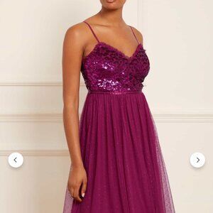 Needle & Thread Tempest Bodice Cami Ballerina Dress- Purple